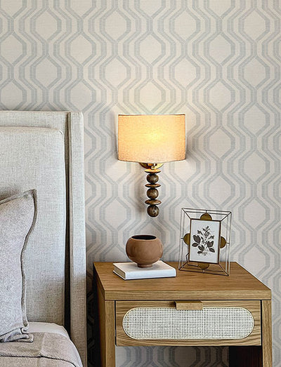 product image for Burton Silver Modern Ogee Wallpaper 36