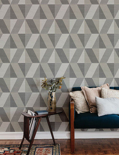 product image for Winslow Stone Geometric Faux Grasscloth Wallpaper 50