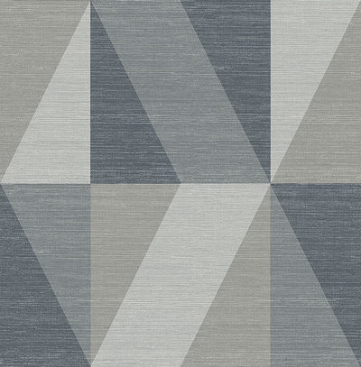 product image of Winslow Slate Geometric Faux Grasscloth Wallpaper 522