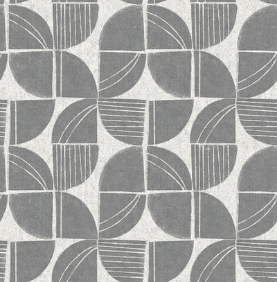 product image of Baxter Charcoal Semicircle Mosaic Wallpaper 55