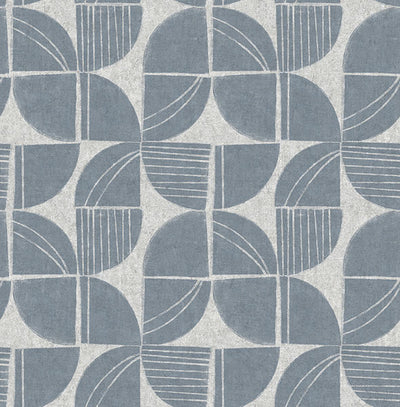 product image of Baxter Denim Semicircle Mosaic Wallpaper 579