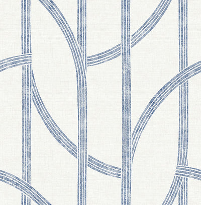 product image of Harlow Indigo Curved Contours Wallpaper 563