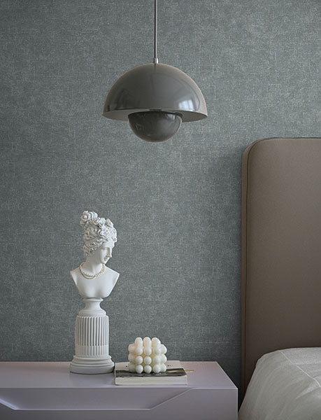 media image for Beloit Dark Grey Shimmer Linen Wallpaper 26