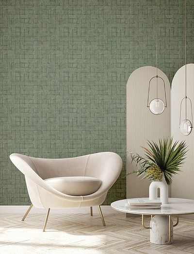 product image for Blocks Sage Checkered Wallpaper 74