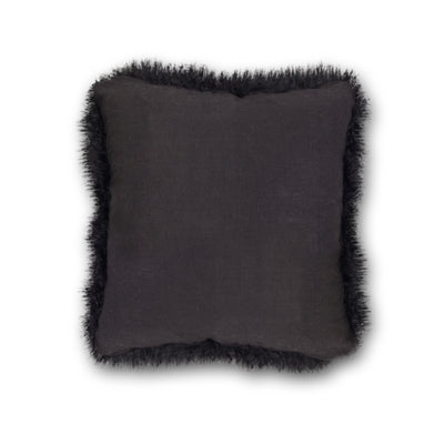 product image for Black Mongolian Sheepskin Pillow design by Moss Studio 23