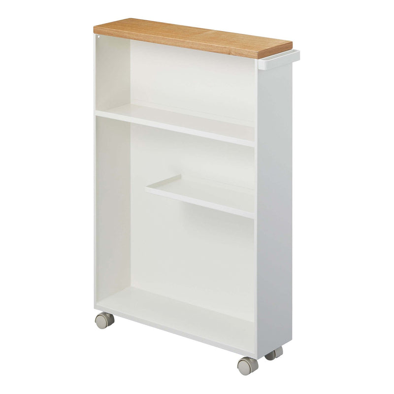 media image for tower rolling slim bathroom cart with handle by yamazaki 23 280