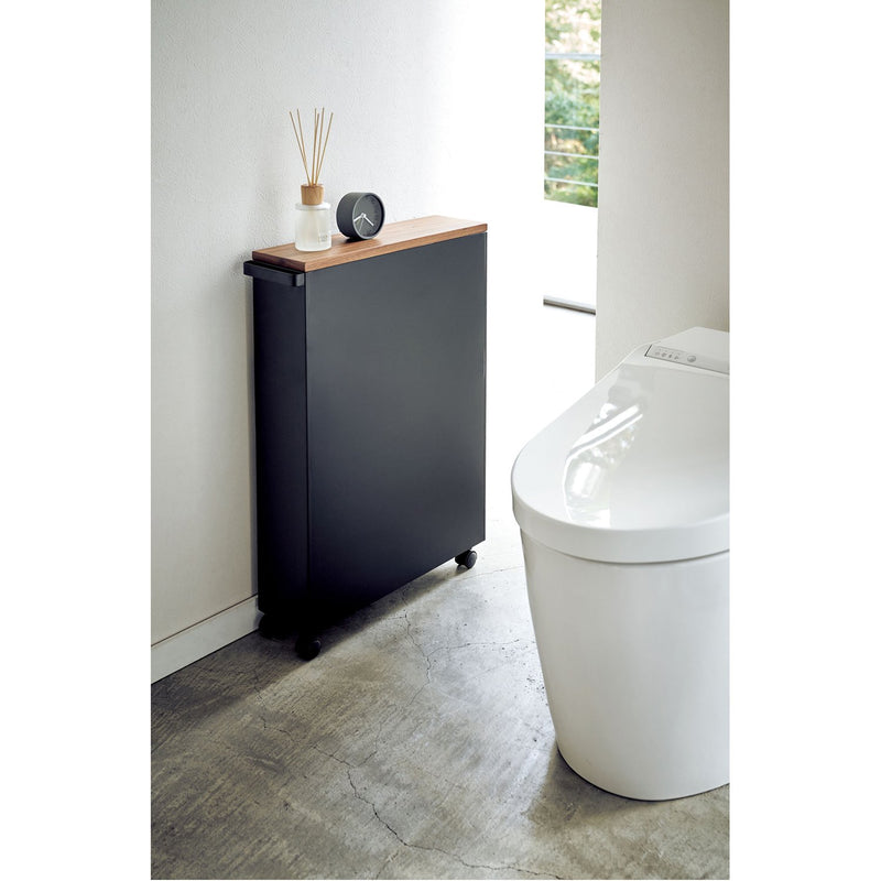 media image for Tower Rolling Slim Bathroom Cart With Handle by Yamazaki 27