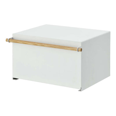 product image of Tosca Bread Box - White Steel and Wood by Yamazaki 519