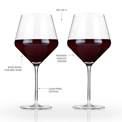 product image for angled crystal burgundy glasses 5 61