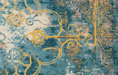 product image for Arsene Teal and Yellow Rug by BD Fine Texture Image 1 49