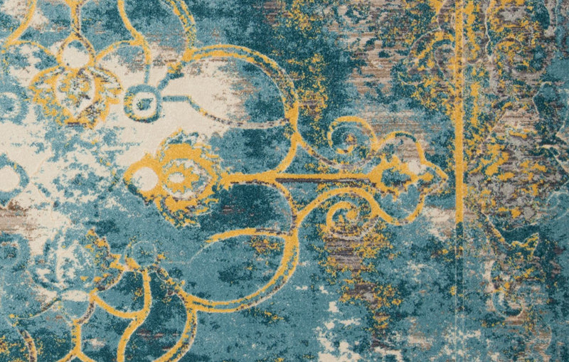 media image for Arsene Teal and Yellow Rug by BD Fine Texture Image 1 265