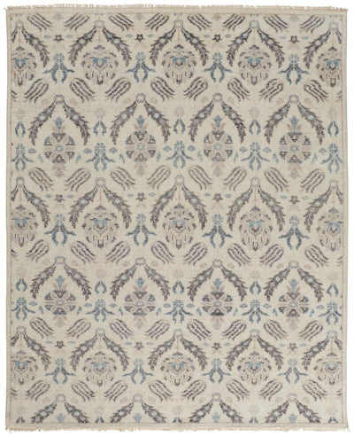 product image of Bennet Hand Knotted Beige and Blue Rug by BD Fine Flatshot Image 1 558