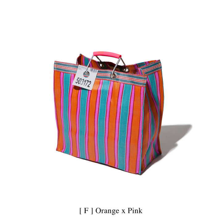 media image for recycled plastic stripe bag square by puebco 503271 7 281