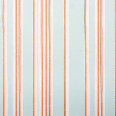 product image of Stripe Narrow Wallpaper in Blue/Orange/White 518