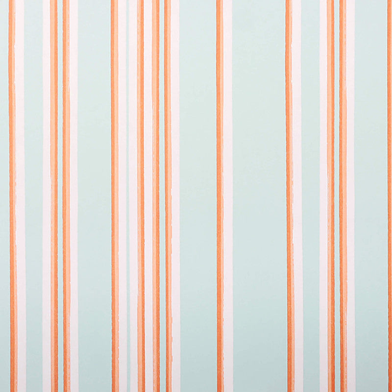 media image for Stripe Narrow Wallpaper in Blue/Orange/White 298