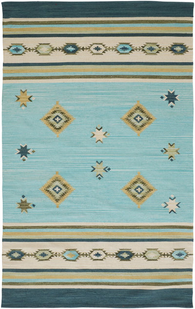 product image of Amara Flatweave Blue and Yellow Rug by BD Fine Flatshot Image 1 529