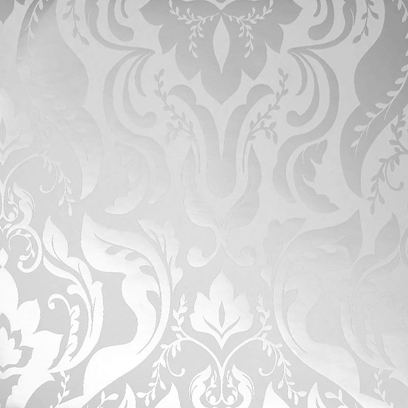 media image for Floral Damask Metallic Wallpaper in Grey/White 212