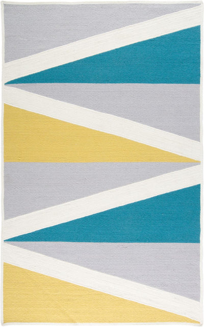 product image for Chole Machine Braided Blue and Yellow Rug by BD Fine Flatshot Image 1 32