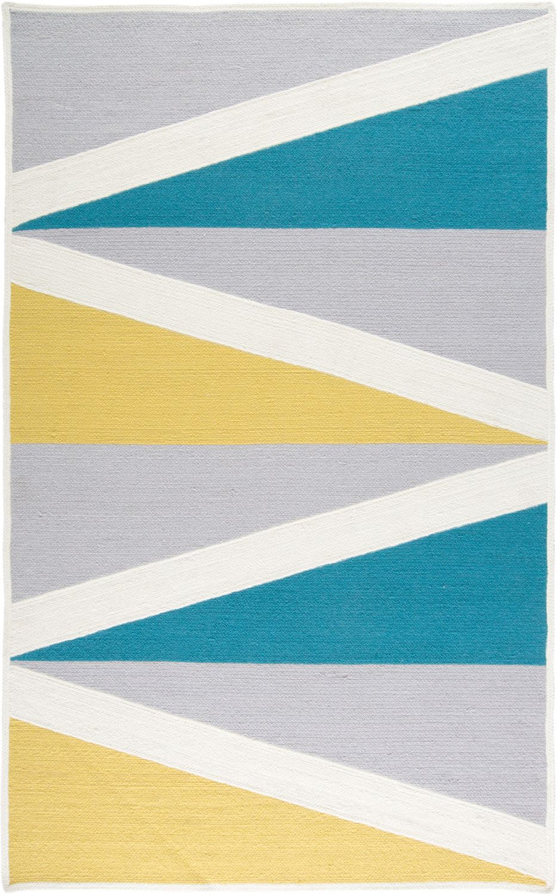 media image for Chole Machine Braided Blue and Yellow Rug by BD Fine Flatshot Image 1 223