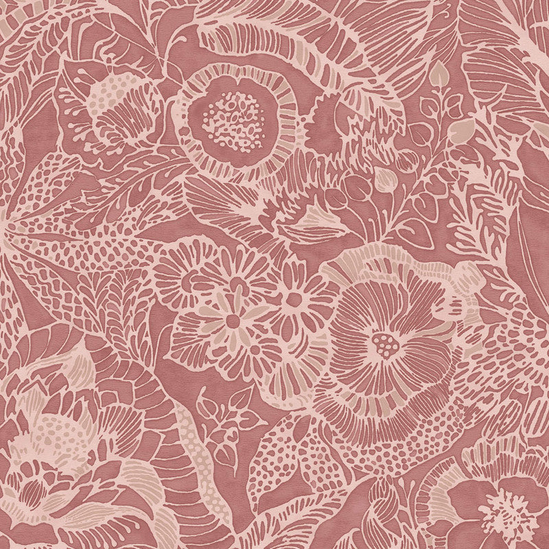 media image for Floral Opulent Wallpaper in Terracotta/Coral 251