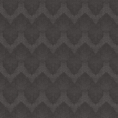 product image of Flamestitch Retro-Chic Wallpaper in Grey/Metallic Black 537