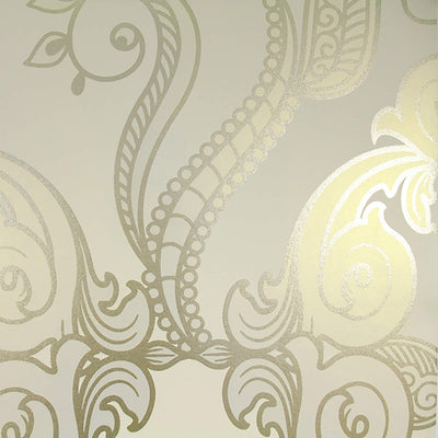 product image for Floral Medallion Wallpaper in Pastel Yellow/Cream 73