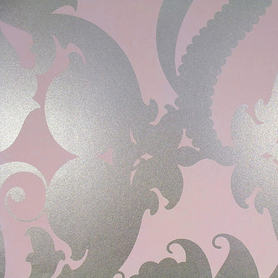 product image of Floral Medallion Wallpaper in Pink/Silver 512