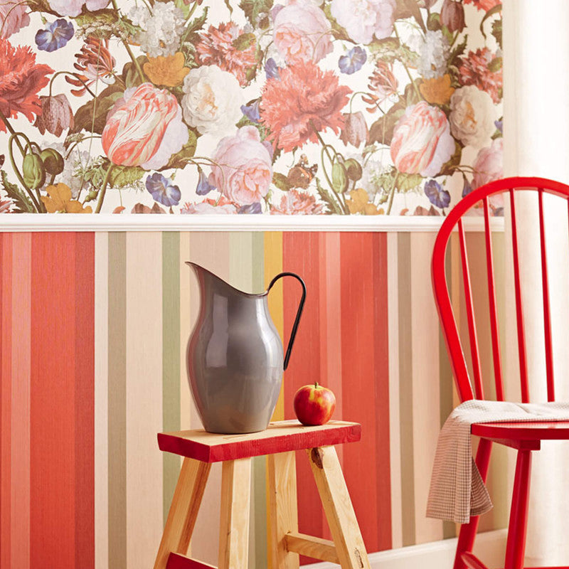 media image for Artistic Floral Wallpaper in Ivory/Pink 295