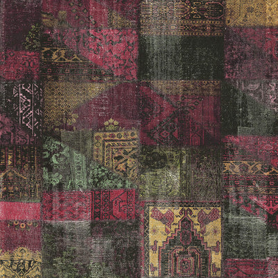 product image of Abstract Aztec Patchwork Wallpaper in Jewel 51