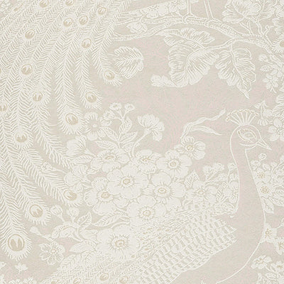 product image of Floral & Peacock Whimsical Wallpaper in Pink/Metallic Blue 584