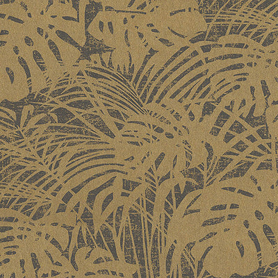 product image of Abstract Large-Scale Leaf Wallpaper in Gold/Grey 583