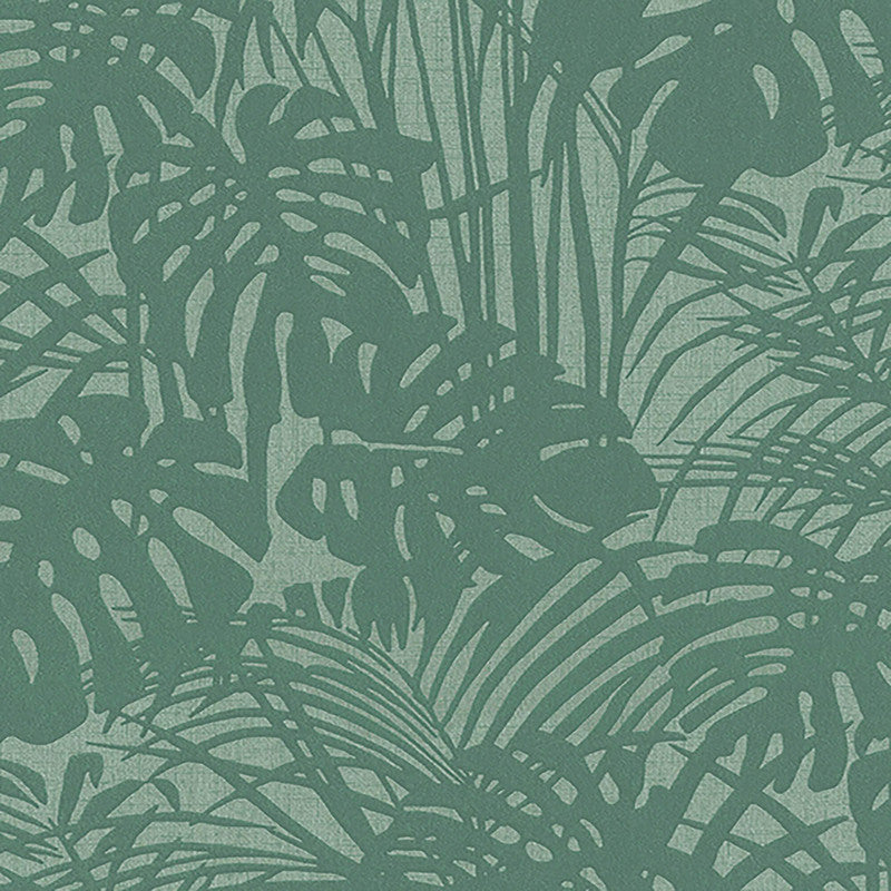 media image for Abstract Palm Leaf Textured Wallpaper in Teal/Green 238