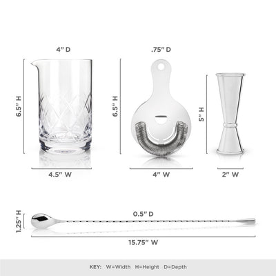 product image for 4 piece stainless steel mixologist barware 3 0