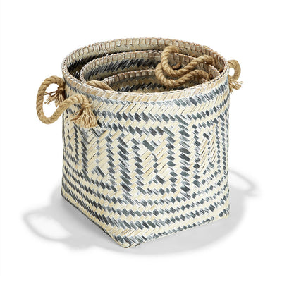 product image for perivilos hand crafted baskets set of 3 2 36