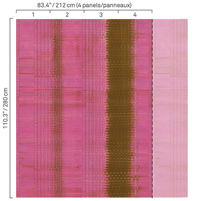 product image of Geometric Modern Stripe Wallpaper in Fuchsia/Brown 558