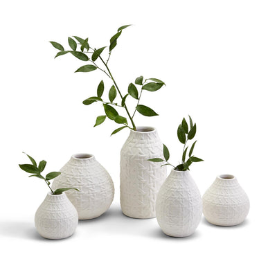 product image for good weavings embossed cane webbing pattern vases set of 5 3 7
