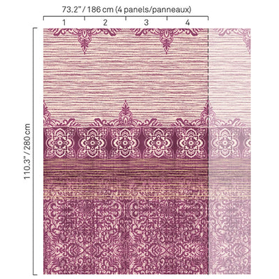 product image of Ikat Bordered Wallpaper in Purple 573