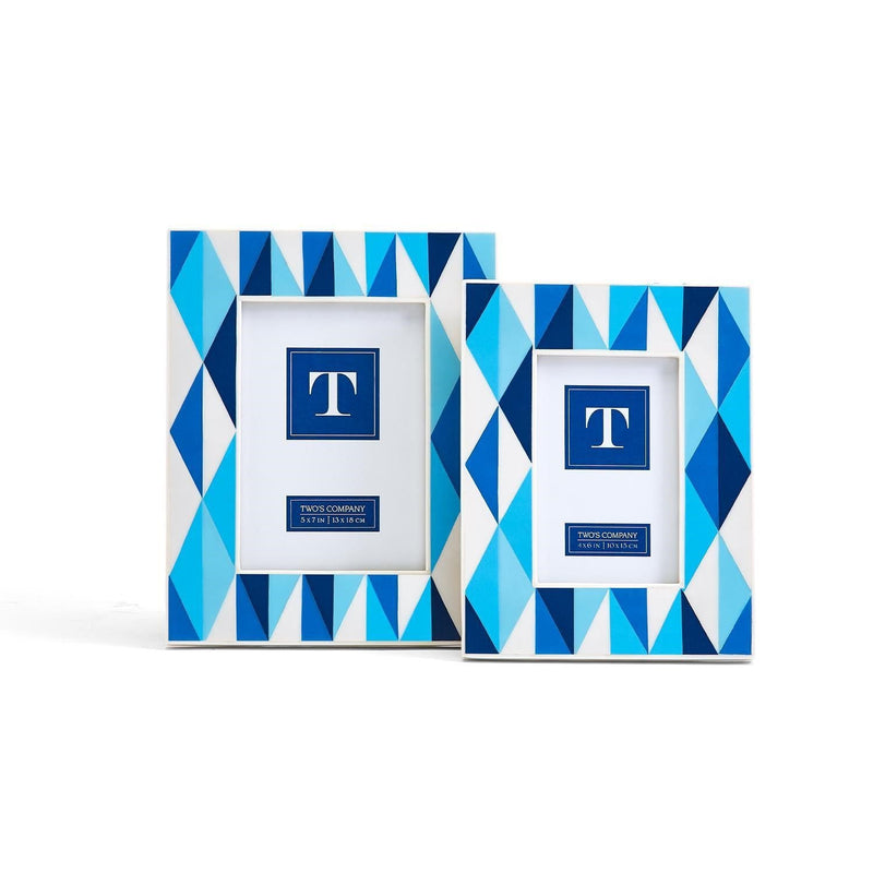 media image for Blue Diamonds Inlay Photo Frame Set Of 2 By Twos Company Twos 53481 1 264
