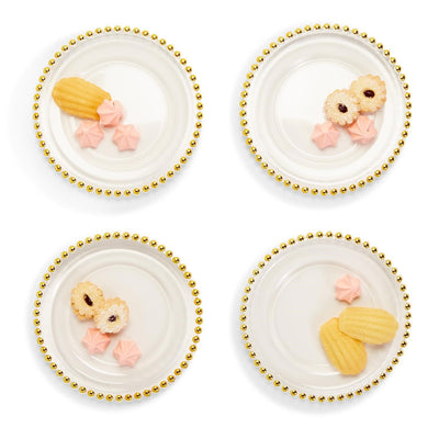 product image of Golden Beads Appetizer Dessert Plates Set Of 4 By Twos Company Twos 53643 1 523