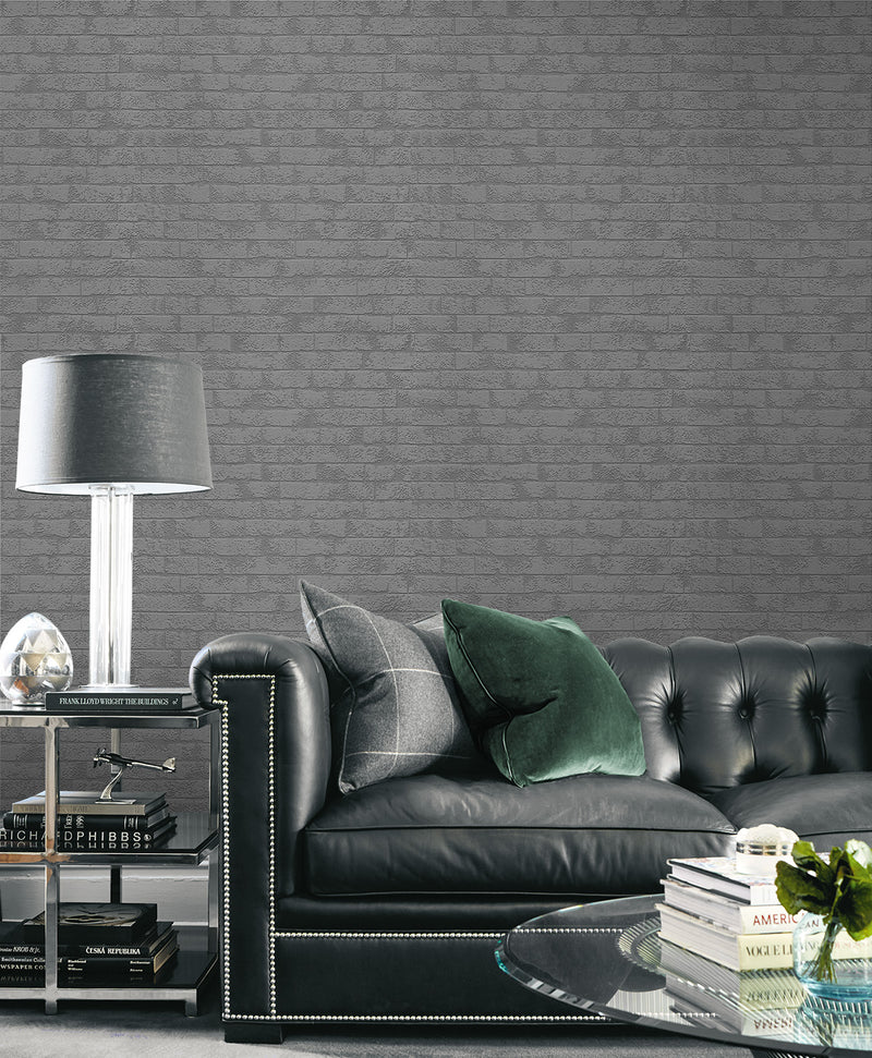 media image for Industrial Brick Paintable Wallpaper by Seabrook Wallcoverings 212