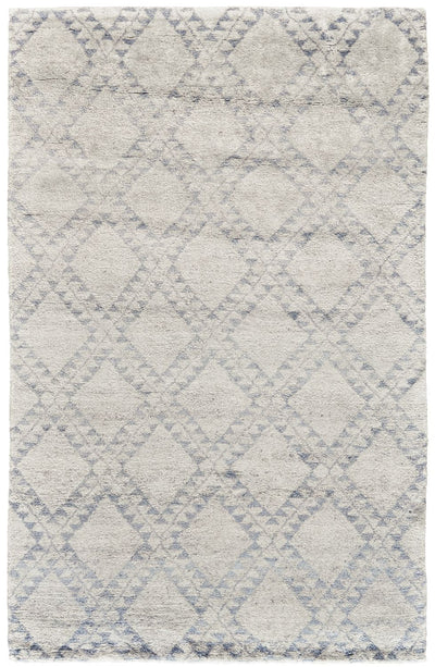 product image of Bahar Hand Knotted Ivory and Blue Rug by BD Fine Flatshot Image 1 542