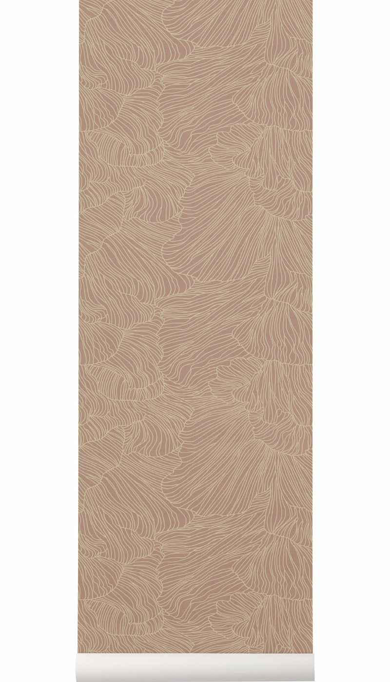 media image for Coral Wallpaper in Dusty Rose & Beige by Ferm Living 255