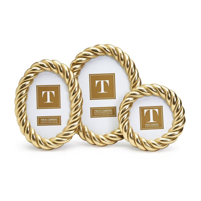 product image of Gilded Rope Gold Finish Photo Frame Set Of 3 By Twos Company Twos 53954 1 569