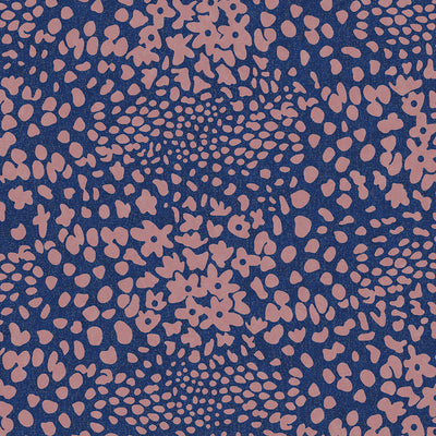product image of Abstract Floral Wallpaper in Pink/Navy 523