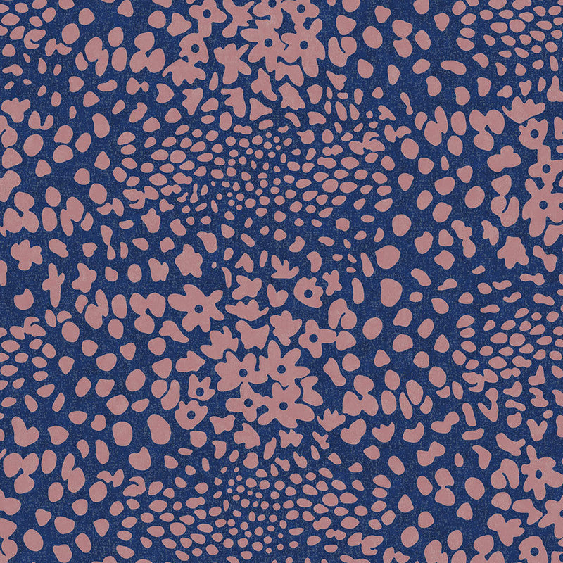 media image for Abstract Floral Wallpaper in Pink/Navy 299