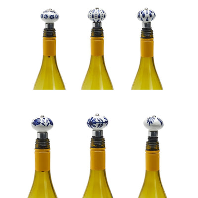 product image for Blue and White Hand-Painted Bottle Stopper 58