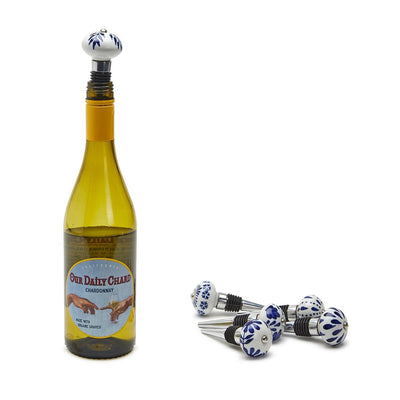 product image for Blue and White Hand-Painted Bottle Stopper 86
