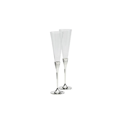product image of With Love Silver Toasting Flutes, Pair by Vera Wang 582