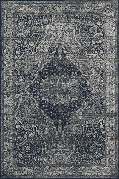 product image for Everly Power Loomed Grey / Midnight Rug Flatshot Image 18