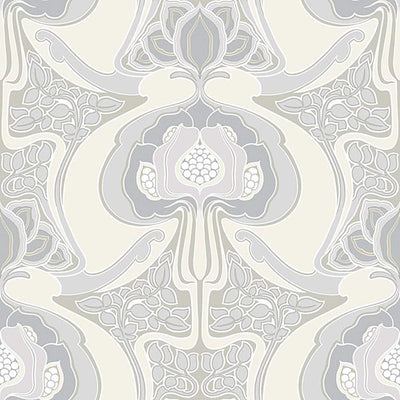 product image of Floral Modern Mirrored Wallpaper in Lavender/Blush 538